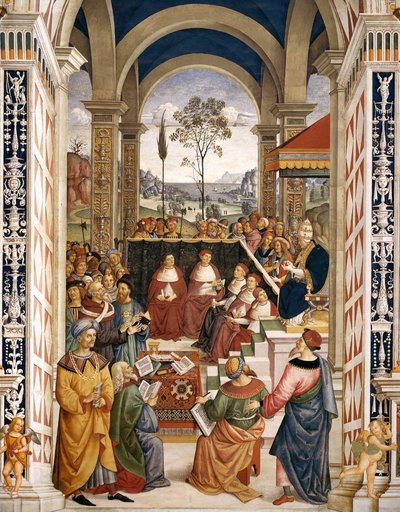N. 8: Papa Pio II al Congresso di Mantova da Bernardino di Betto Pinturicchio